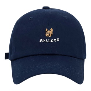 卡通狗头刺绣棒球帽女2025新款春秋季韩版百搭遮阳软顶鸭舌帽子男