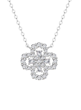 Witther原创设计四叶草白金满钻锁骨链高级感项链小众精致颈链女