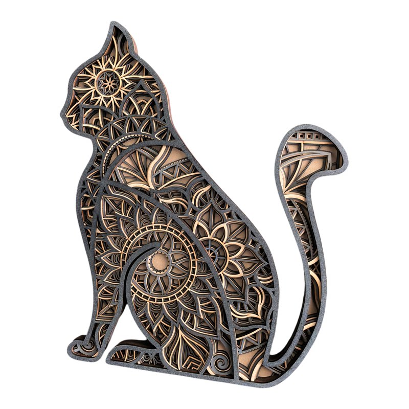 猫立体叠雕装饰画民宿美式客厅书现代装饰画