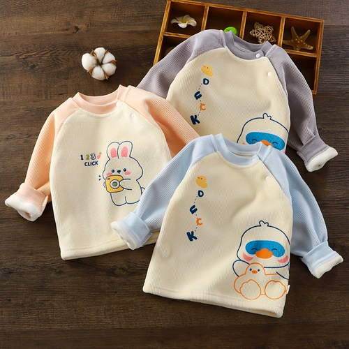 Флисовое детское приятное телу удерживающее тепло осеннее нижнее белье для новорожденных