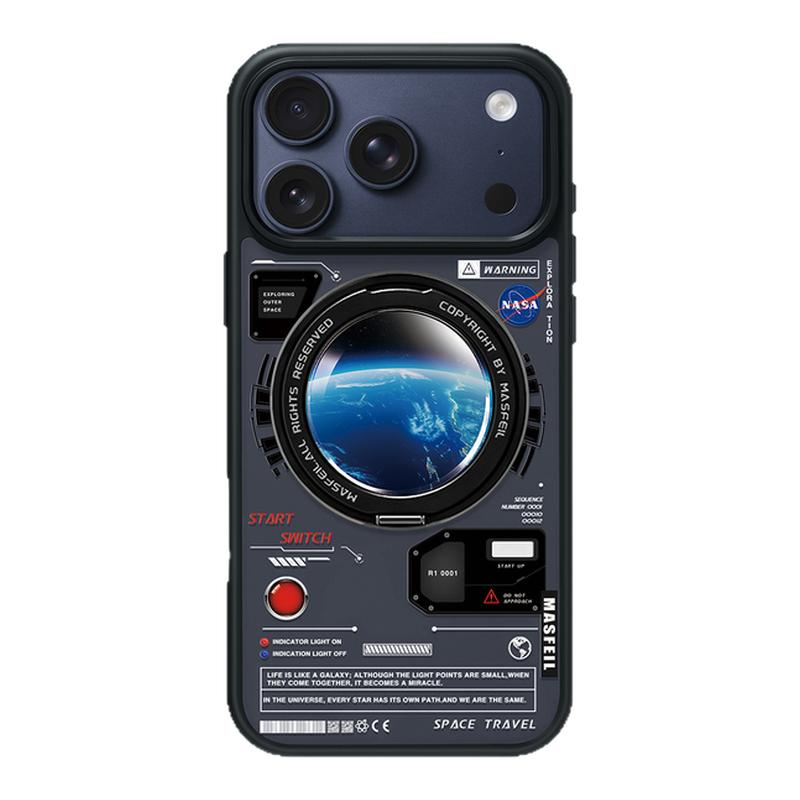 ANGYING × 蔚蓝星球适用苹果17promax手机壳iPhone16pro新款15带支架ip13全包Fo5磁吸支点套创意14高级感