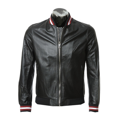 巴利男士真皮夹克皮衣