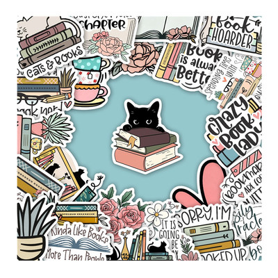 25张阅读英文卡通贴纸好好学习