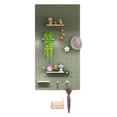 北欧入户实木洞洞板贴墙上置物架