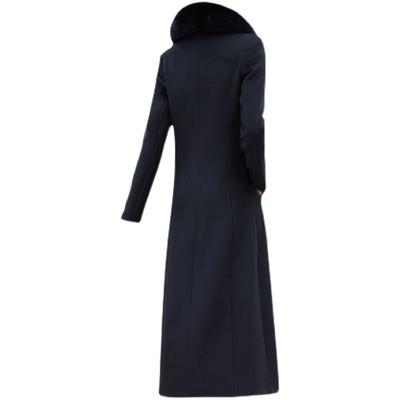 狐狸毛领羊绒大衣女中年妈妈大码