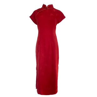 红颜古法旗袍全开襟红色新娘订婚领证敬酒服2025新款新中式女夏季