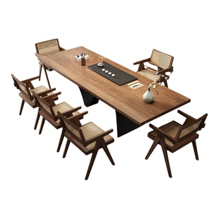 新中式宋代美学实木茶桌椅组合家用办公室接待泡茶台2025新款高端