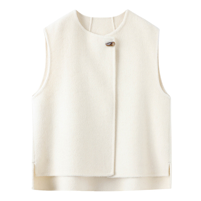 双面羊绒马甲女短款无袖坎肩背心
