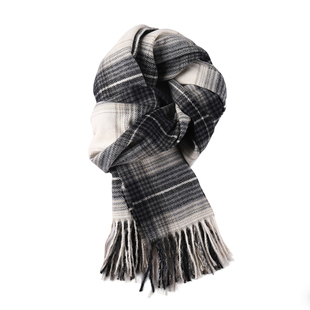 围巾冬季女高级感灰色格子披肩2025新款百搭韩系氛围感学生围脖男