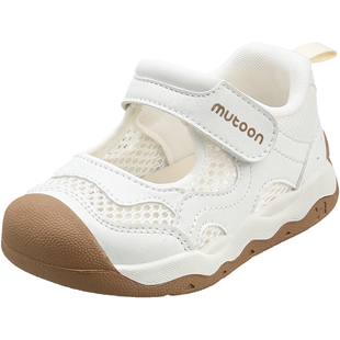 牧童儿童学步鞋2026夏季新款男童鞋镂空透气女宝宝鞋子白色机能鞋