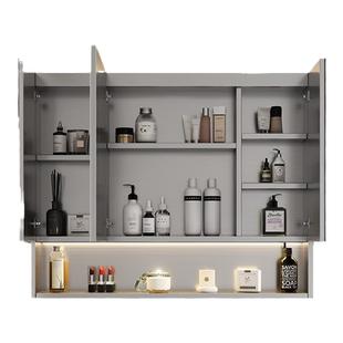 不锈钢浴室镜柜智能带灯卫生间单独挂墙式带置物架小户型镜子定制