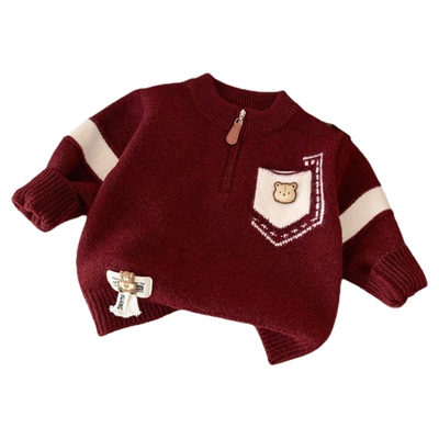 男童半高领套头毛衣2025新款