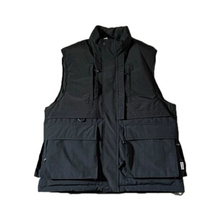 现货 DAIWA PIER39 拼接撞色工装多口袋防风保暖羽绒服马甲外套男