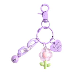 8个装可爱郁金香钥匙扣ins女士包挂件树脂花朵汽车钥匙扣圈小创意