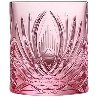 SkyBloom诗客粉色水晶玻璃威士忌洋酒杯子家用水杯礼盒装乔迁送礼