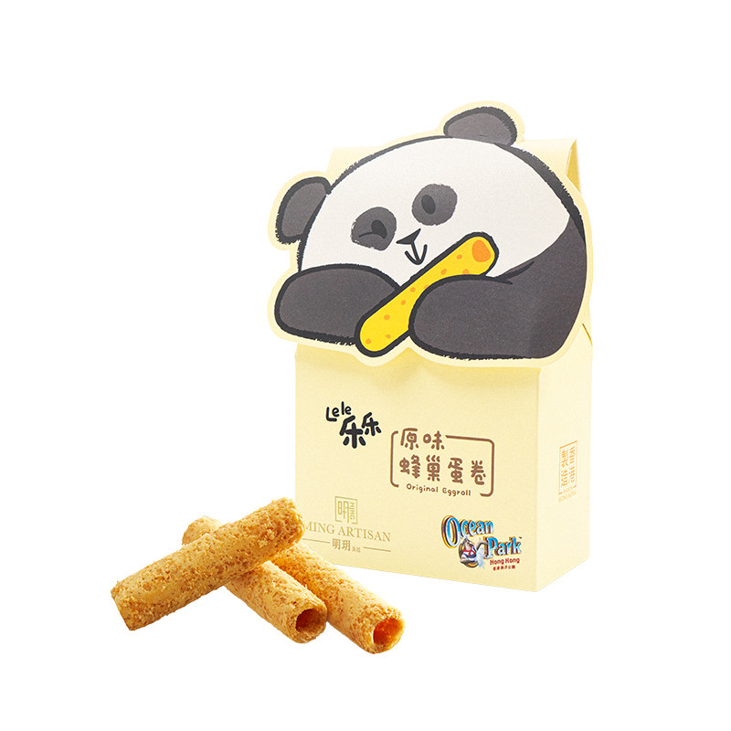 明玥皇廷熊猫乐乐小纸盒原味蛋卷