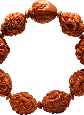 八方来财文玩把件橄榄核手串