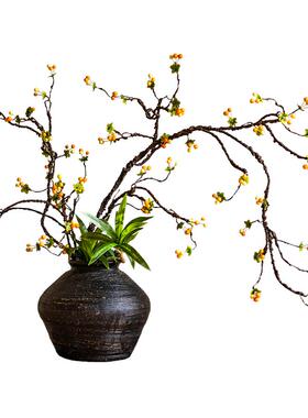 仿真海棠果树枝干花花束客厅假花