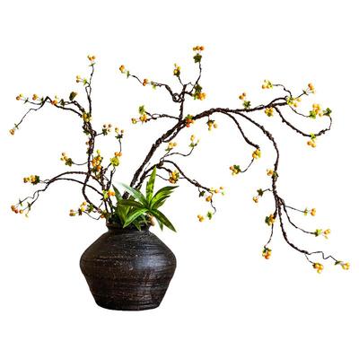 仿真海棠果树枝干花花束客厅假花