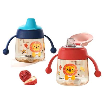 日康PPSU婴儿学饮杯鸭嘴杯宝宝喝水杯子6个月家用硅胶吸管直饮杯