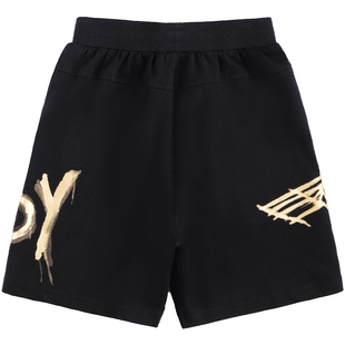 BOY童装 儿童运动中筒裤夏季潮流百搭针织直筒短裤潮牌透气男女童