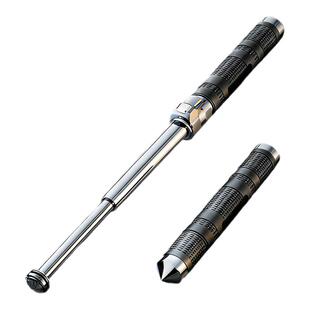 德国车载合法防身武器甩棍棒自动弹簧实心机械三节伸缩棍便携警械