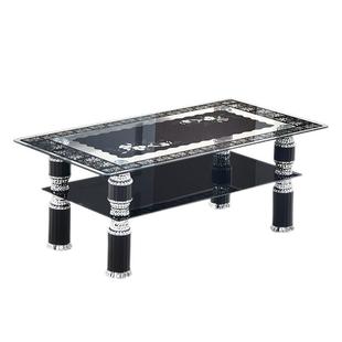 钢化玻璃茶几客厅家用小户型轻奢简约现代双层长方形会客室泡茶台