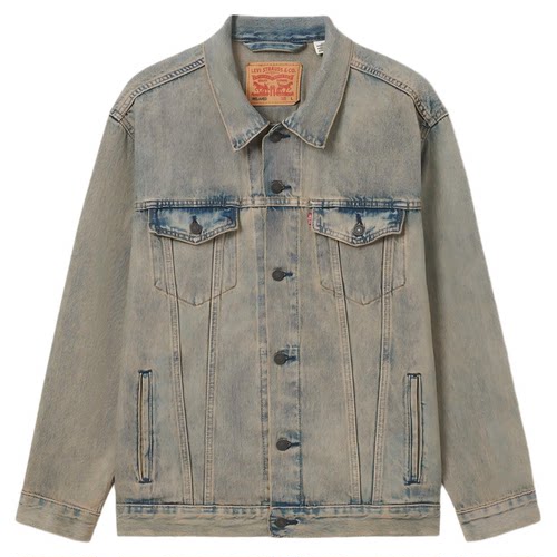 Levi's李维斯男士美式简约复古水洗做旧休闲翻领宽松牛仔夹克外套