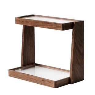 化妆品收纳盒高级感桌面置物架木质梳妆台香水架护肤品收纳实木架