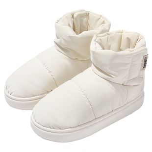 高帮棉拖鞋女士冬季2024新款室内家居防水包跟保暖厚底棉鞋女外穿