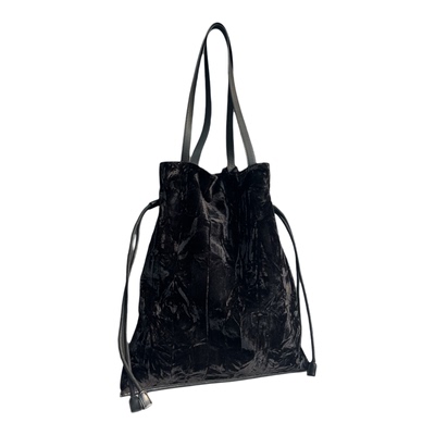 秋冬时尚真皮配绒布大容量托特包