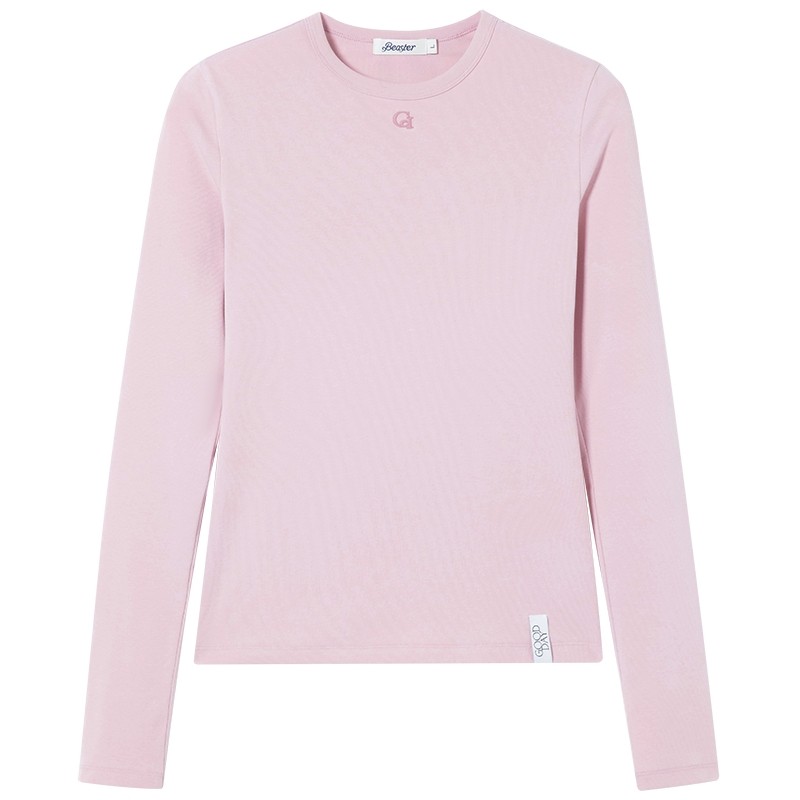 【8.7新品】BEASTER重磅纯色圆领基础T恤长袖女早秋修身百搭上衣