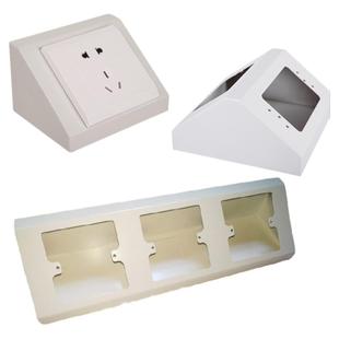 86型全钢底盒岛型边台插座盒中央台三角形线槽实验台防水插座钢制