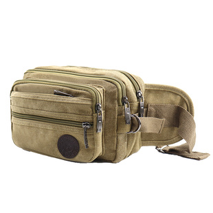 帆布腰包男女多功能大容量耐磨实用休闲运动生意包户外斜挎包新款
