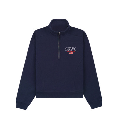 Sporty&Rich Nautical系列女士慵懒休闲百搭半拉链立领卫衣上衣