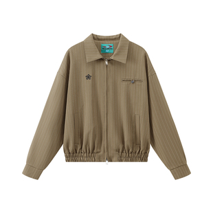 江南先生NewJNXS简约慵懒细条纹夹克外套春宽松小翻领休闲上衣女