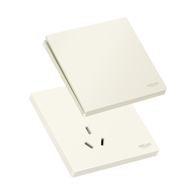 德力西米绒白开关插座哑光面板