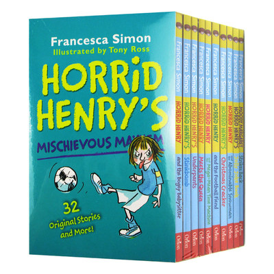 淘气包亨利恐怖亨利10册盒装 Horrid Henry's Mischievous Mayhem 英文原版 Francesca Simon 全英文版进口原版英语书籍