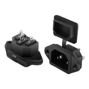 品字插座AC电源插座三脚插头10A15A250V电脑小家电带耳朵品字公座