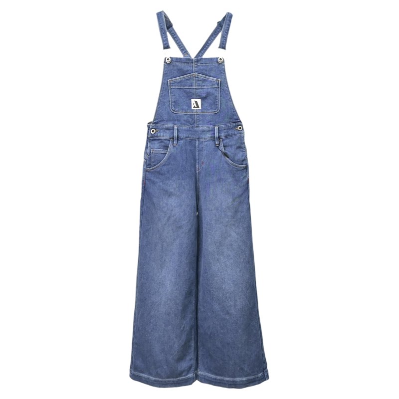 ABLEJEANS牛仔背带阔腿九分女