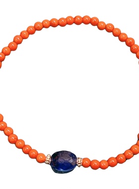 天然南红小米珠3mm单圈手串