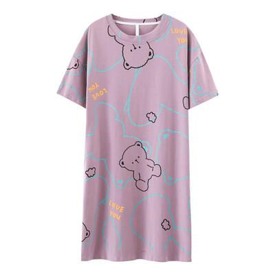 猫人纯棉宽松休闲女士睡衣睡裙