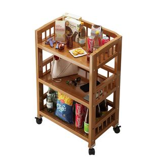 麻将桌边几角几小型多功能置物架可移动小推车简易多层中式茶水架