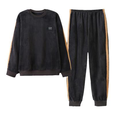 睡衣男士秋冬长袖法兰绒家居服