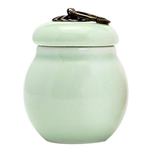 复古小瓷罐带盖丹药瓶分装空盒密封储藏罐中药粉手柄罐迷你膏药瓶