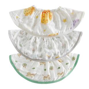 纳多果围嘴3条装宝宝口水巾婴儿围兜新生儿防吐奶饭兜竹纤维纱布