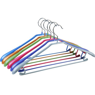 家用浸塑横档衣架成人金属挂钩西装干湿两用防滑防包套装无痕10个