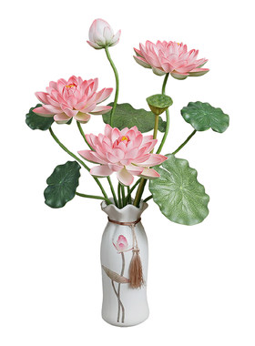 供佛荷花禅意桌面佛前花艺