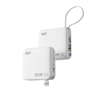 【国家3C认证充电宝可上飞机】W&P2026新款20000毫安超大容量快充自带线插头闪充携带适用苹果17专用移动电源