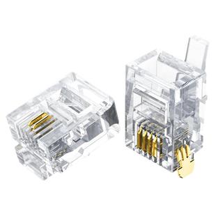绿联电话水晶头2芯4芯6P4C传真机座机电话线头子RJ11连接线端子器